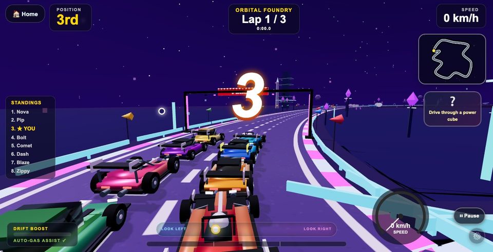 Apex Atlas Rally: lined up in 3rd place at the starting line of a night race
