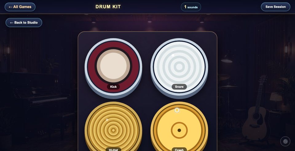 Instrument Studio: playing the drum kit